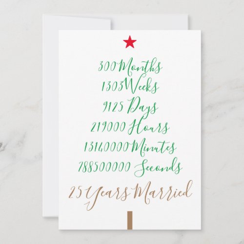 Our 25th Married Christmas Holiday Card