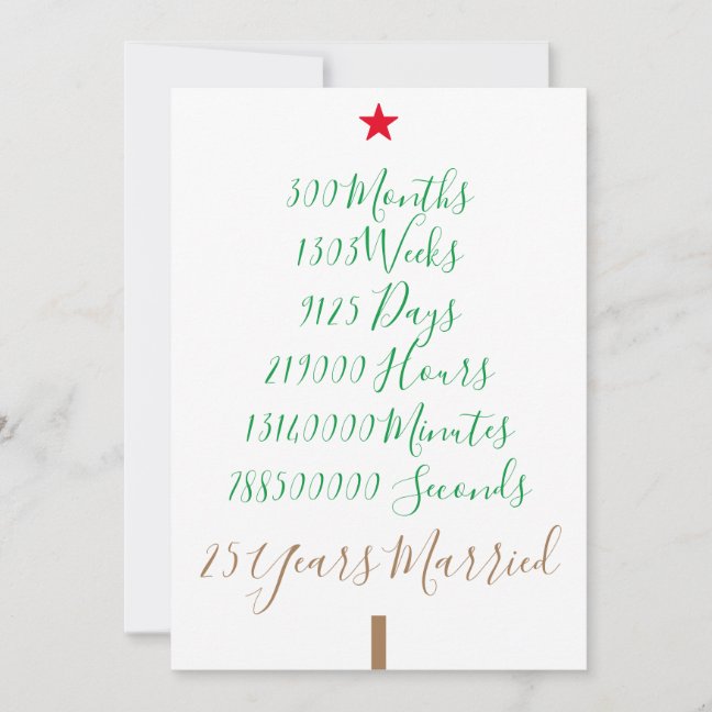 Our 25th Married Christmas Holiday Card