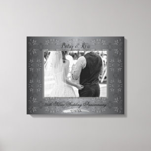 "Our 25th Wedding Anniversary"Hand-written Silver Canvas Print