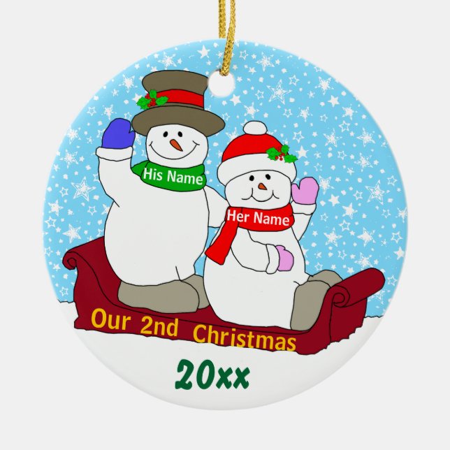 Our 2nd Christmas Ceramic Ornament (Front)