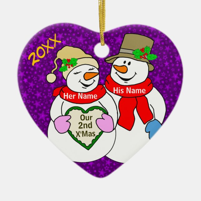 Our 2nd Christmas Ceramic Ornament (Front)