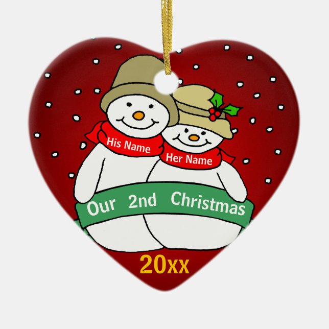 Our 2nd Christmas Ceramic Ornament (Front)