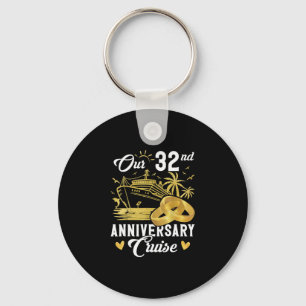 Our 32nd Anniversary Golden Cruise Vacation Couple Keychain