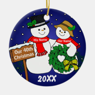 Our 40th Christmas Ceramic Ornament