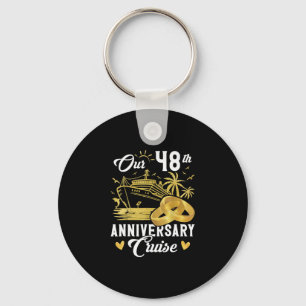 Our 48th Anniversary Golden Cruise Vacation Couple Keychain