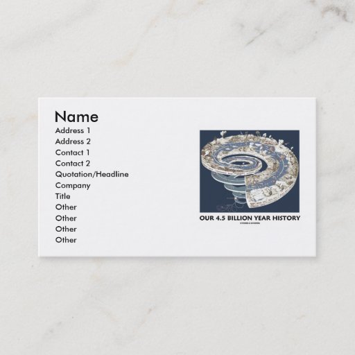 Customizable Our 4.5 Billion Year History (Geological Timeline) Business Card Templates