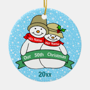 Our 50th Christmas Ceramic Ornament