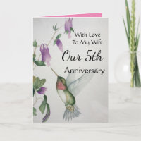 Our 5th Anniversary My Wife With Love Hummingbird