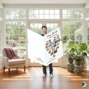 "Our 60th Anniversary – Heart-Shaped Photo Collage Card