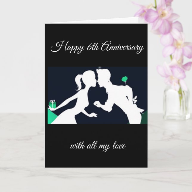***OUR 6th ANNIVERSARY*** ANNIVERSARY CARD (Orchid)