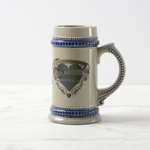 Our 6th Sugar and Iron Wedding Anniversary Beer Stein