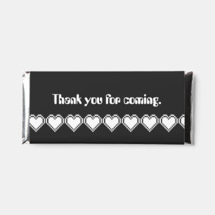 Our 8-Bit Hearts in Black Hershey Bar Favors