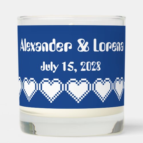 Our 8_Bit Hearts in Blue Scented Candle