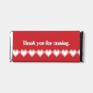 Our 8-Bit Hearts in Cherry Hershey Bar Favors