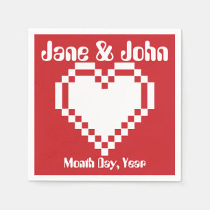 Our 8-Bit Hearts in Cherry Napkins