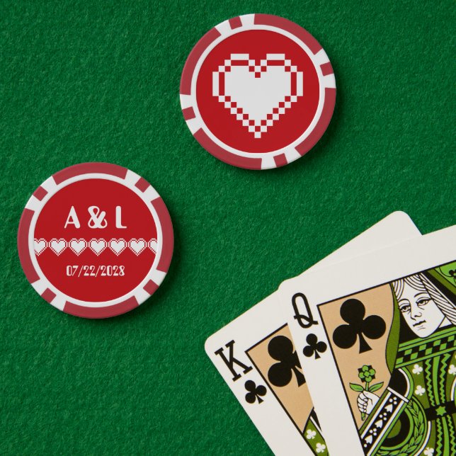 Our 8-Bit Hearts in Cherry Poker Chips (Poker Table (Double))