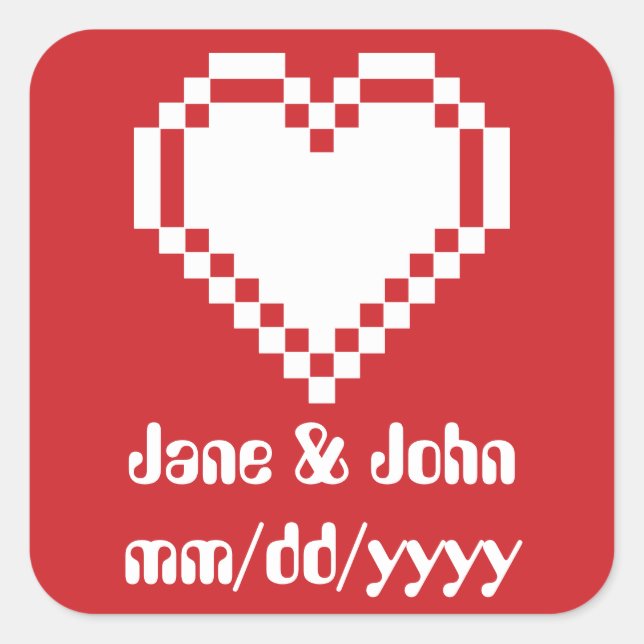 Our 8-Bit Hearts in Cherry Sticker (Front)
