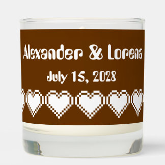 Our 8-Bit Hearts in Chocolate Brown Scented Candle