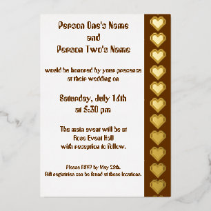 Our 8-Bit Hearts in Chocolate Foil Invitation