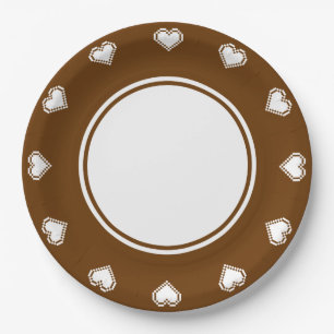 Our 8-Bit Hearts in Chocolate Paper Plate