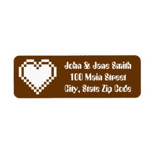 Our 8-Bit Hearts in Chocolate Return Address Label