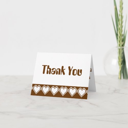 Our 8_Bit Hearts in Chocolate Thank You Card