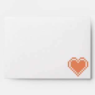 Our 8-Bit Hearts in Coral Envelopes