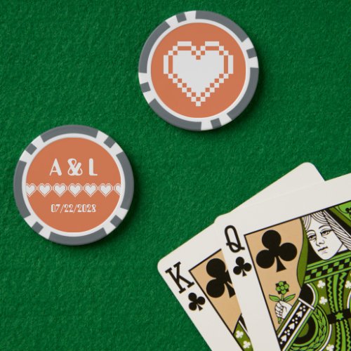 Our 8_Bit Hearts in Coral Poker Chips
