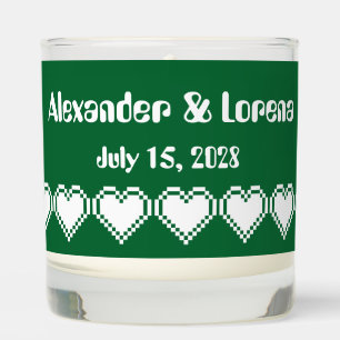 Our 8-Bit Hearts in Green Scented Candle