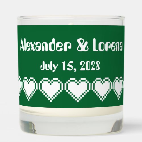 Our 8_Bit Hearts in Green Scented Candle