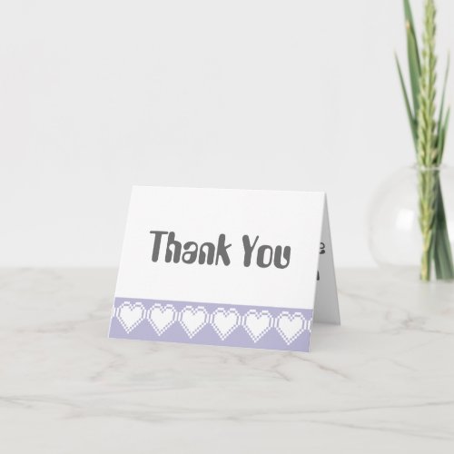 Our 8_Bit Hearts in Lavender Thank You Card