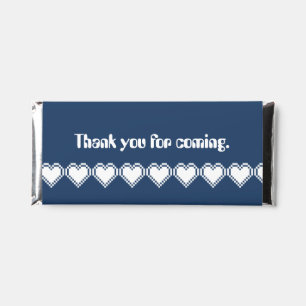 Our 8-Bit Hearts in Navy Hershey Bar Favors
