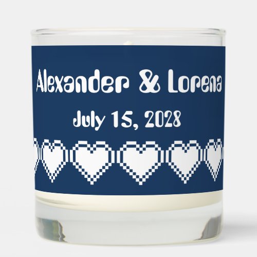 Our 8_Bit Hearts in Navy Scented Candle