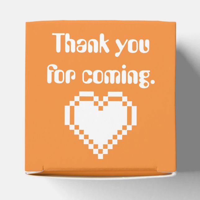 Our 8-Bit Hearts in Orange Favor Box (Top)
