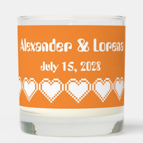Our 8_Bit Hearts in Orange Scented Candle
