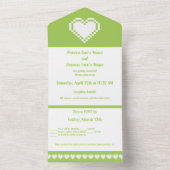 Our 8-bit Hearts in Peridot All In One Invitation (Inside)