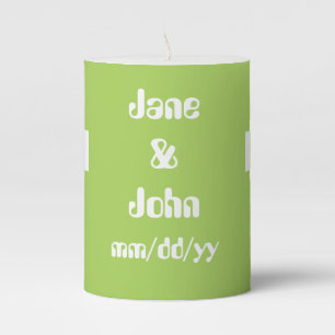 Our 8-Bit Hearts in Peridot  Pillar Candle