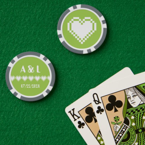 Our 8_Bit Hearts in Peridot Poker Chips