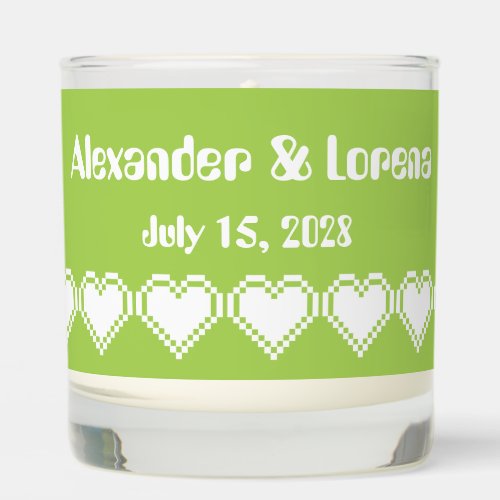 Our 8_Bit Hearts in Peridot Scented Candle