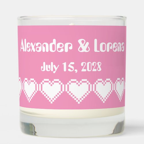 Our 8_Bit Hearts in Petal Pink Scented Candle