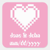 Pink Pixel Heart stickers