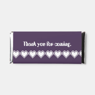 Our 8-Bit Hearts in Purple Hershey Bar Favors
