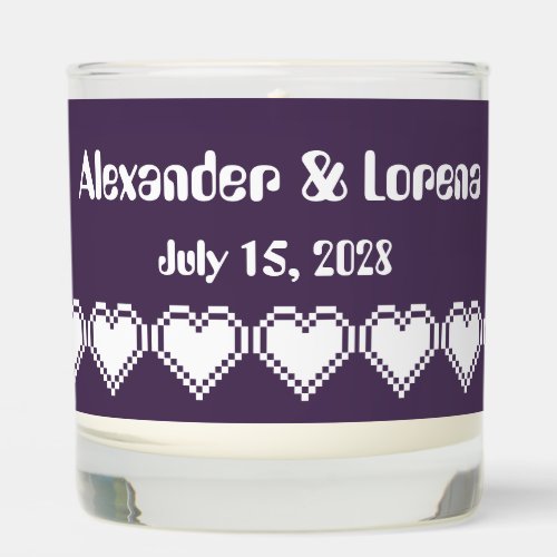 Our 8_Bit Hearts in Purple Scented Candle