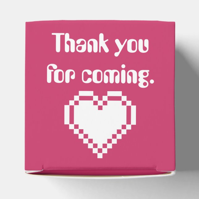 Our 8-Bit Hearts in Raspberry Favor Box (Top)