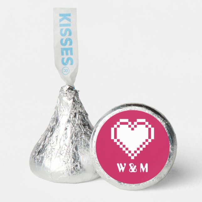Our 8-Bit Hearts in Raspberry Hershey®'s Kisses® (Front)
