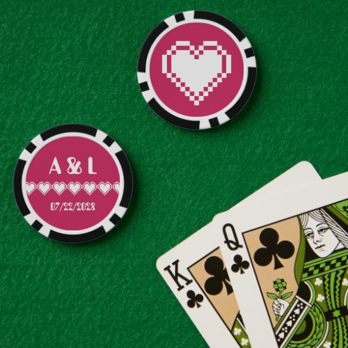 Our 8_Bit Hearts in Raspberry Poker Chips