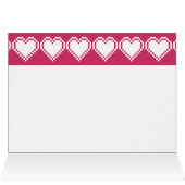 Our 8-Bit Hearts in Raspberry Thank You Card (Inside Horizontal (Top))