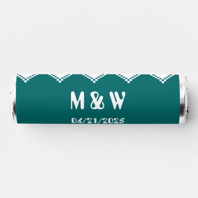 Our 8-Bit Hearts in Teal Breath Savers® Mints (Front)