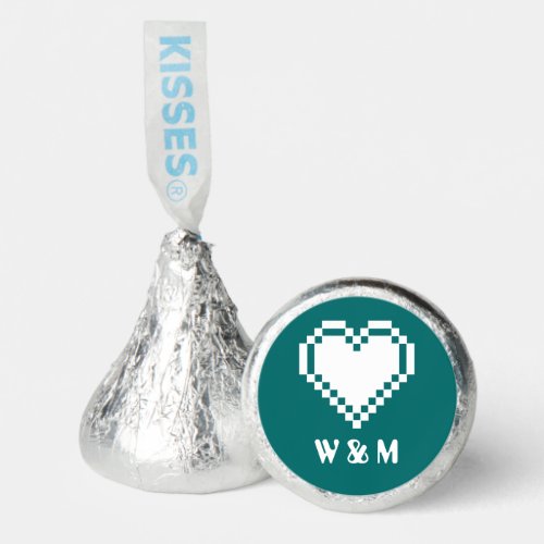 Our 8-Bit Hearts in Teal Hershey&#174;'s Kisses&#174;