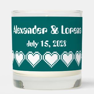 Our 8-Bit Hearts in Teal Scented Candle